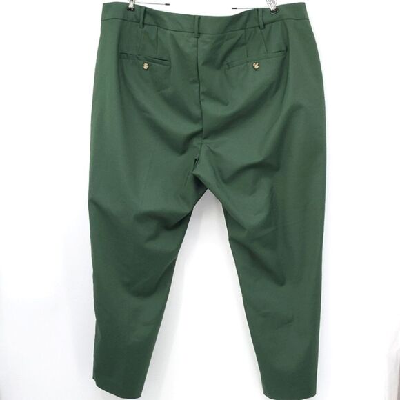 Eloquii Flat Front Dress Pants Womens Size 26R Dark Green Stretch Work Career - Picture 4 of 11